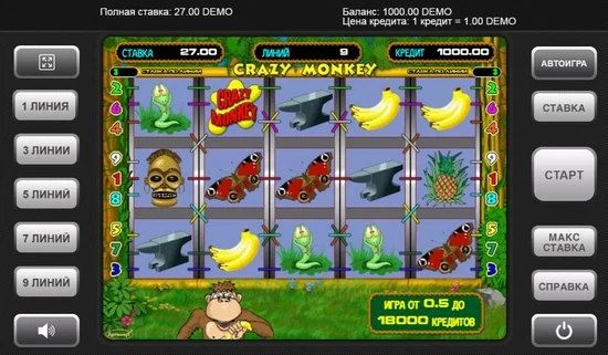 слот Crazy Monkey на деньги